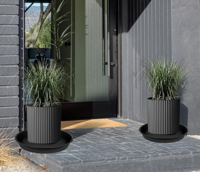Angde 4 Pack of 16 inch Plant Saucer, Plant Saucer 16 Inch Round, Plant Drip Trays for Pots, Plant Drip Tray, Flower Plant Pot Saucers, Pot Saucer 16", Plant Saucers for Indoors (16", Black) - Image 5